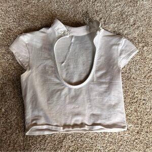 White Cut-Out Crop Top